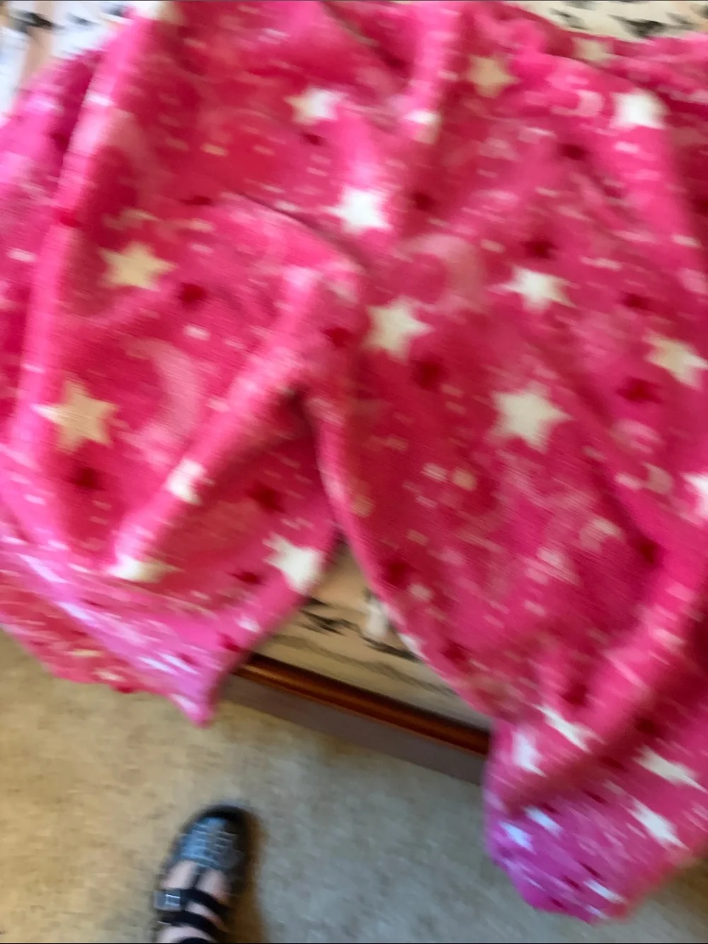 Girls or Women’s Faded Glory Pink Fleece Pajama Pants with Stars & Moon Print